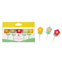 Bougies d'anniversaire marguerite multicolores - pack de 5 | Bougies pour gâteau |