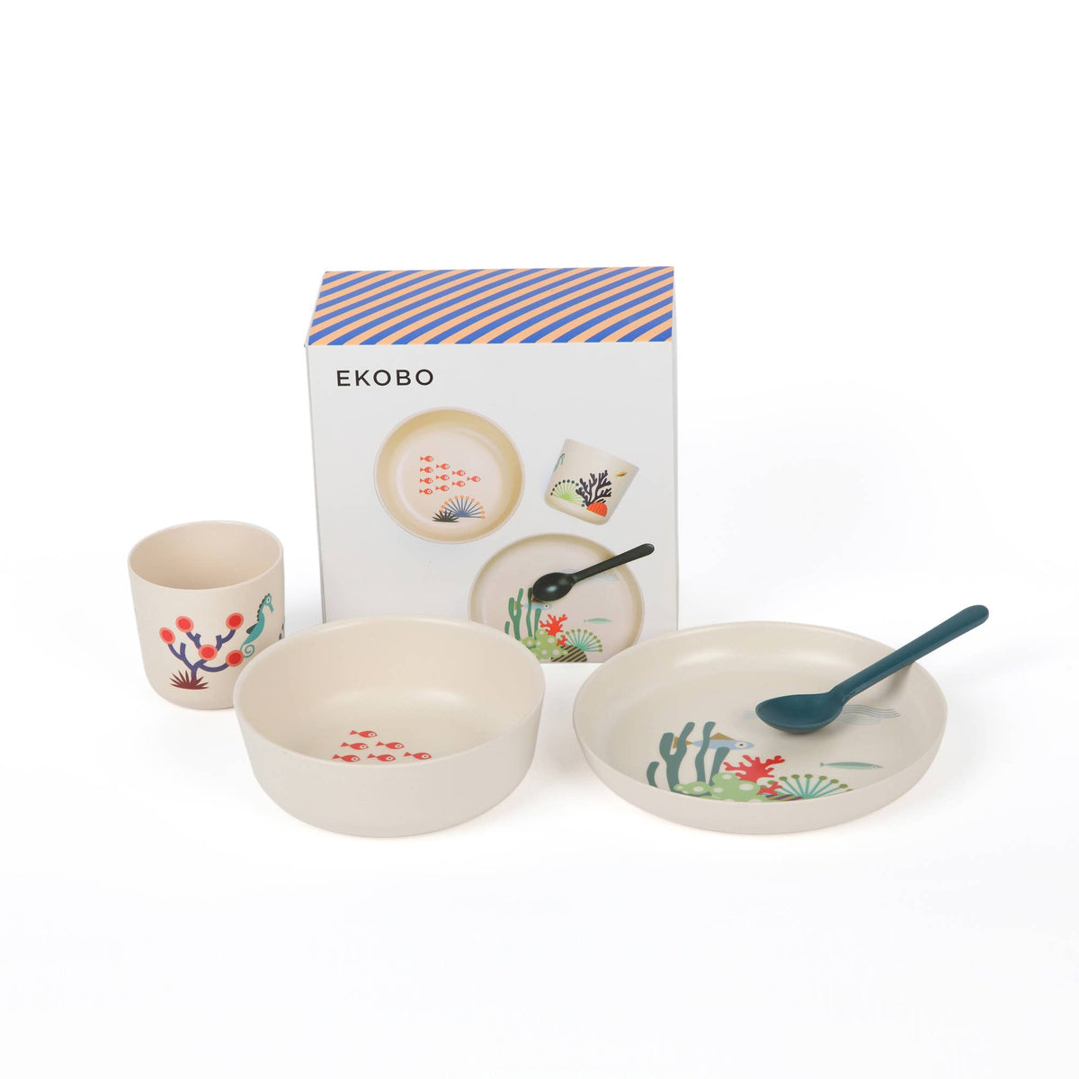 Ensemble de vaisselle illustrée pour enfants - Mers