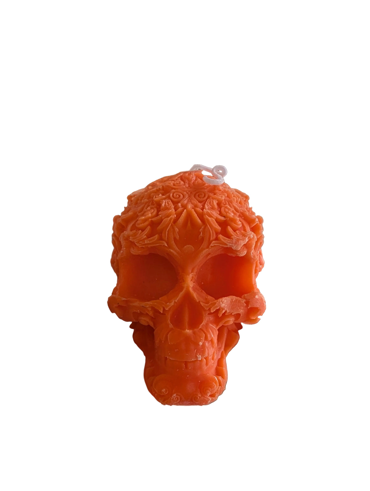Chandelle soya d'Halloween en forme de crâne squelette (Orange)