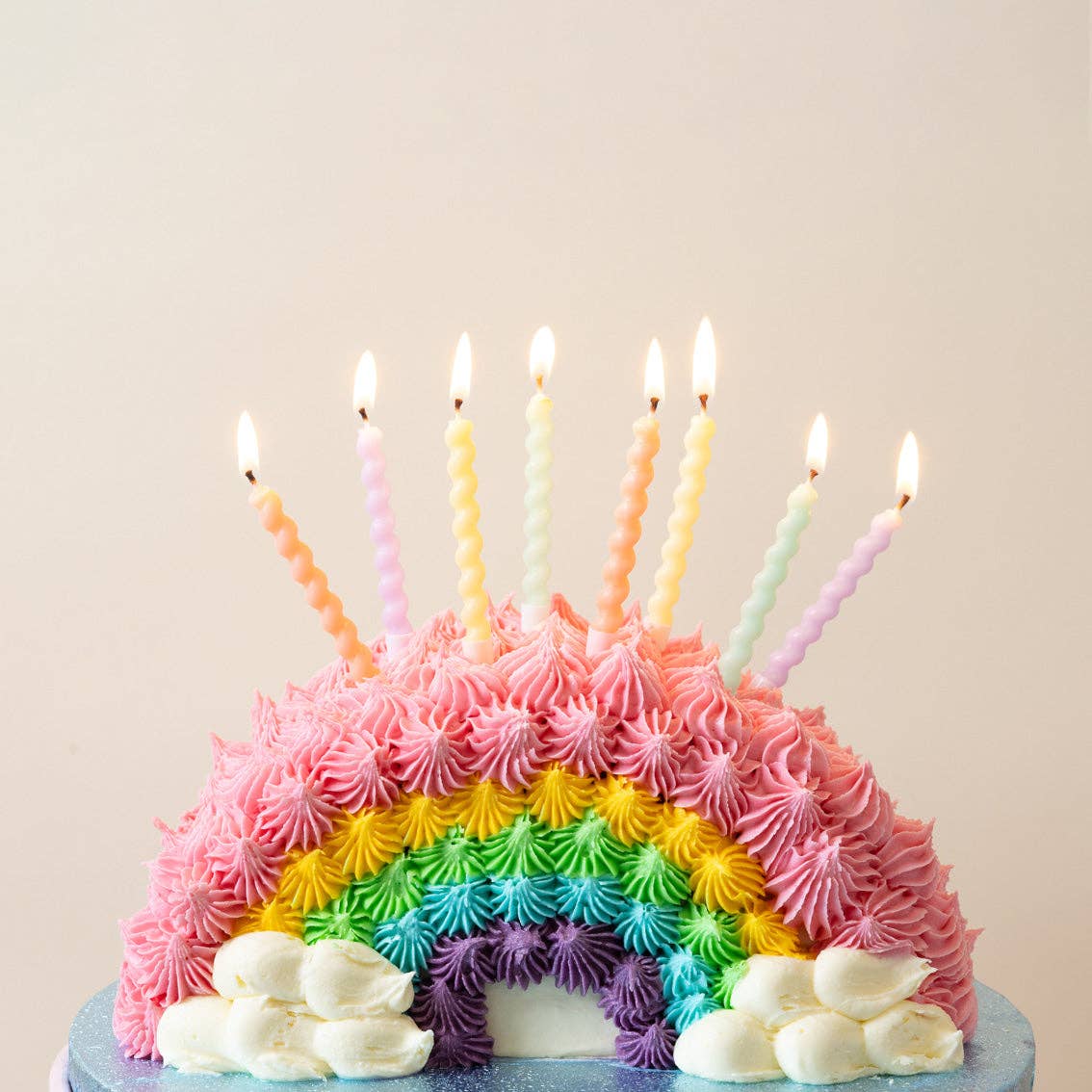Bougies d'anniversaire tourbillons pastel - Pack de 8 | Bougies de gâteau |