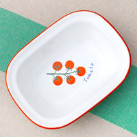 Plat émaillé pour four Vert Tomate - 20 cm | Vaisselle d'été |