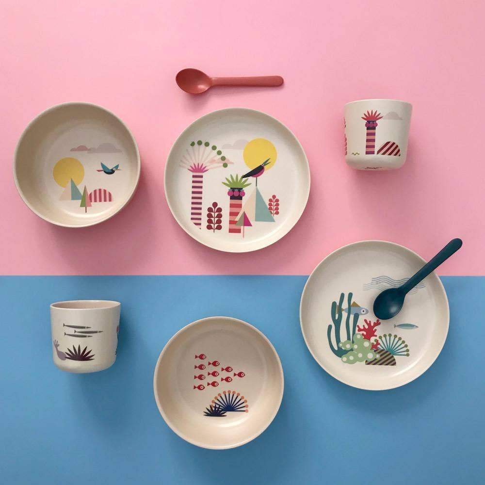 Ensemble de vaisselle illustrée pour enfants - Mers