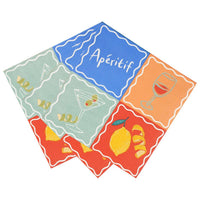 Serviettes à cocktail en papier recyclé Bon Appétit Apéritif - Pack de 20 | Décoration d'été |