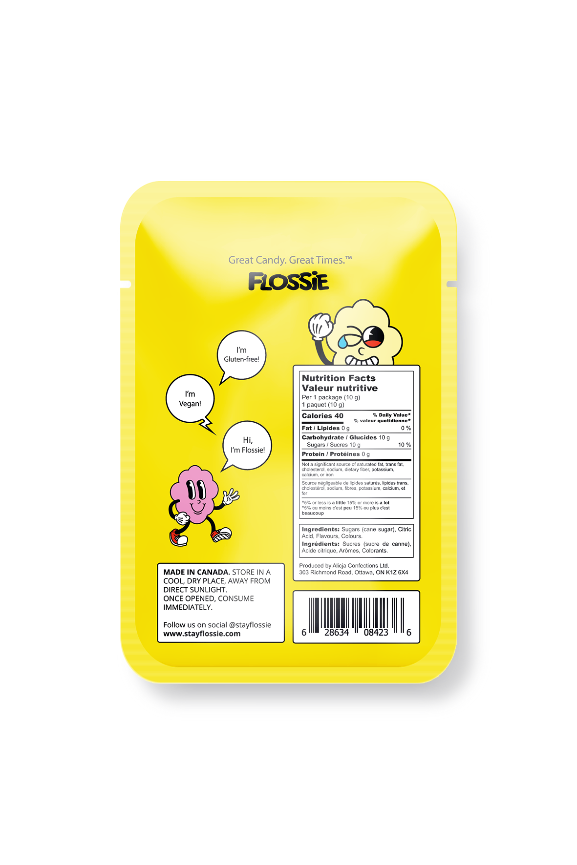 Barbe à papa saveur citron aigre Flossie