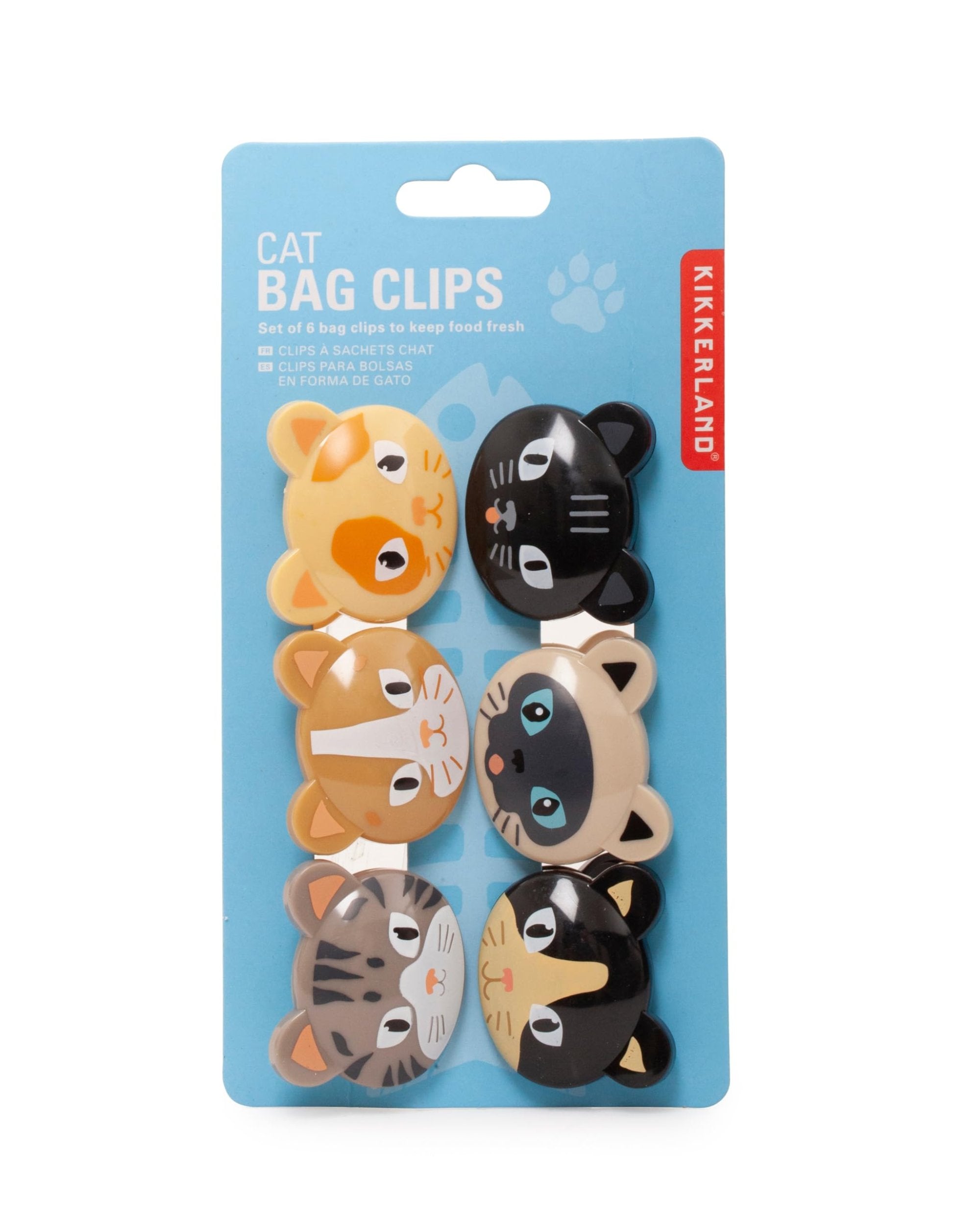 Ensemble de 6 pinces à sachets - Chats assortis