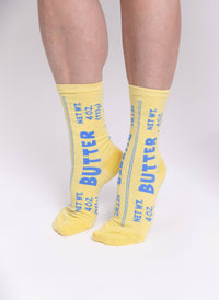 Chaussettes montantes Beurre | Cadeau pour gourmet et chef | Taille S