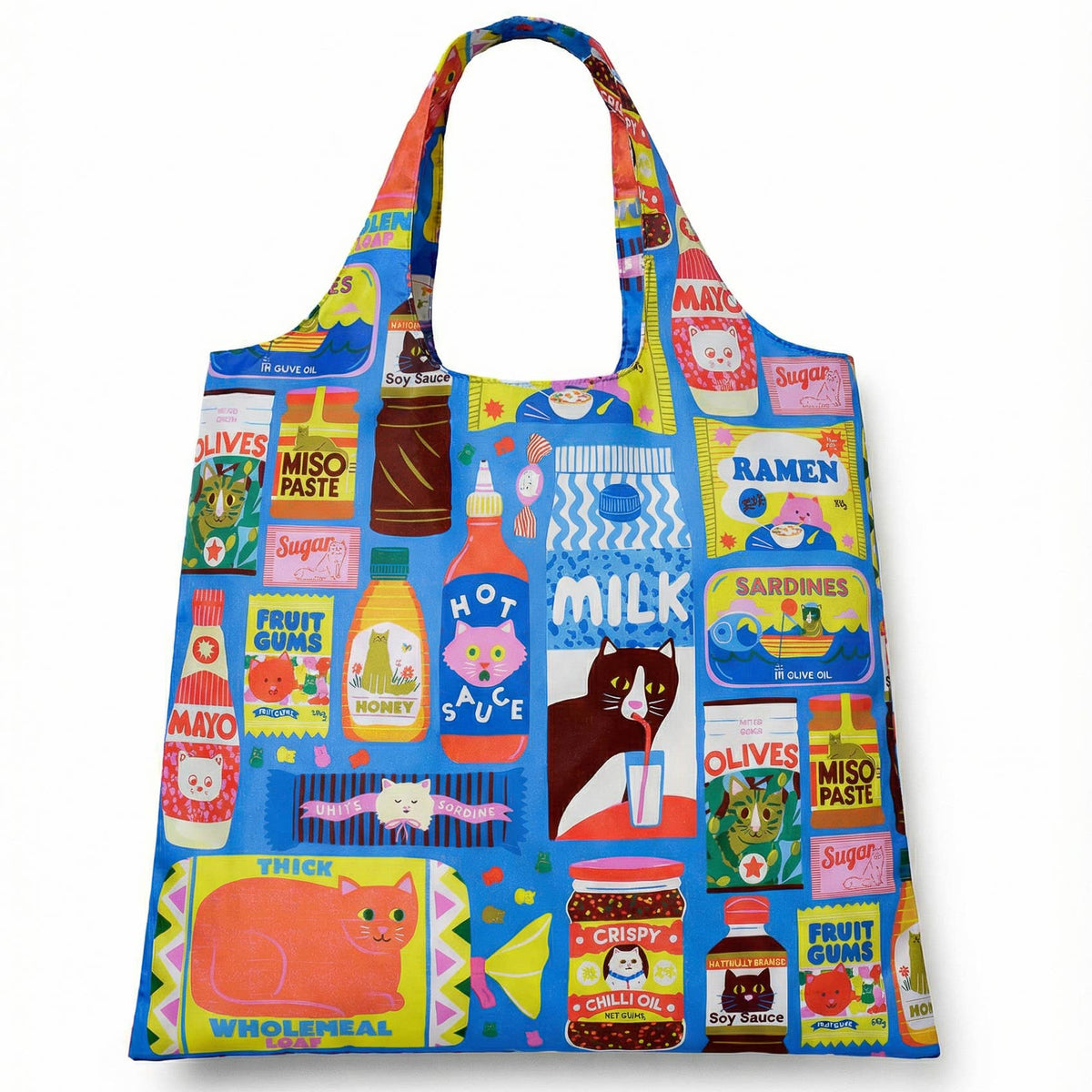 Kawaii Cat Foods Art Sack® | Tote bag d'artiste réutilisable