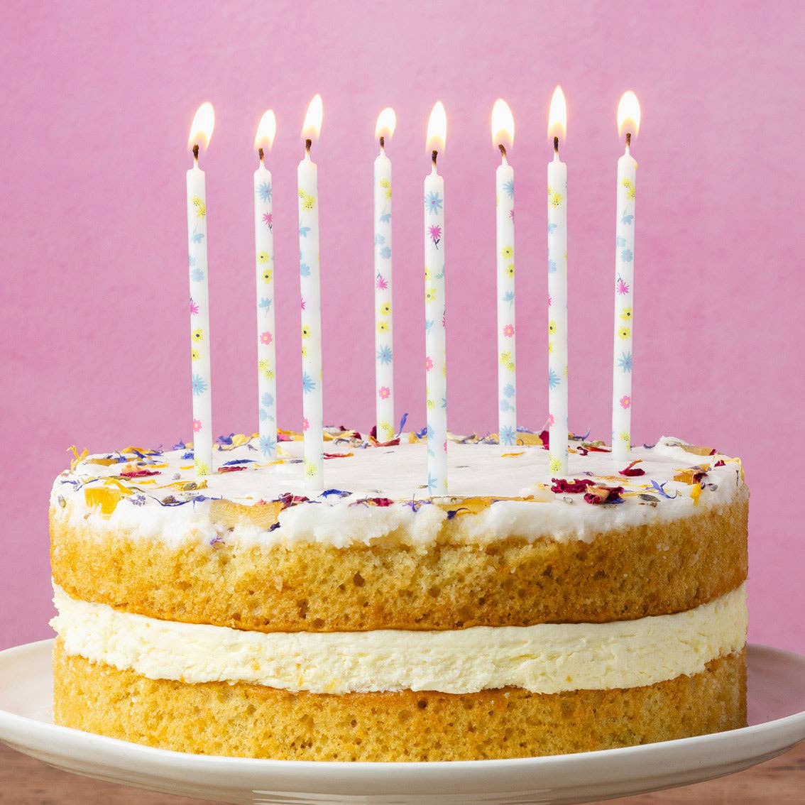 Bougies d'anniversaire florales pastel - Lot de 16 | Bougies pour gâteau |