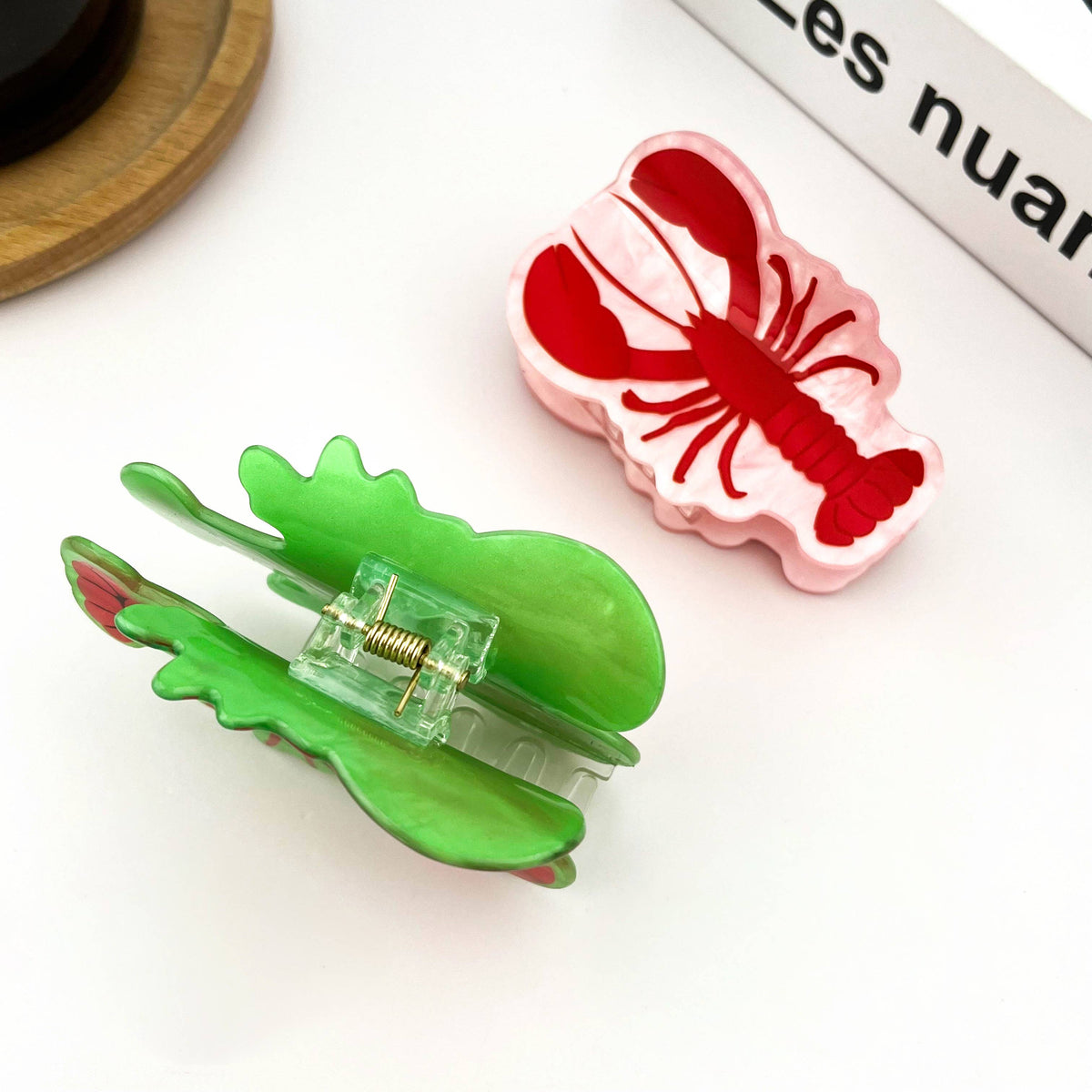 Pince à cheveux homard rouge, accessoires pour cheveux Océan: Rose