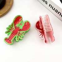 Pince à cheveux homard rouge, accessoires pour cheveux Océan: Rose