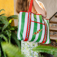 Sac cabas olive en plastique recyclé