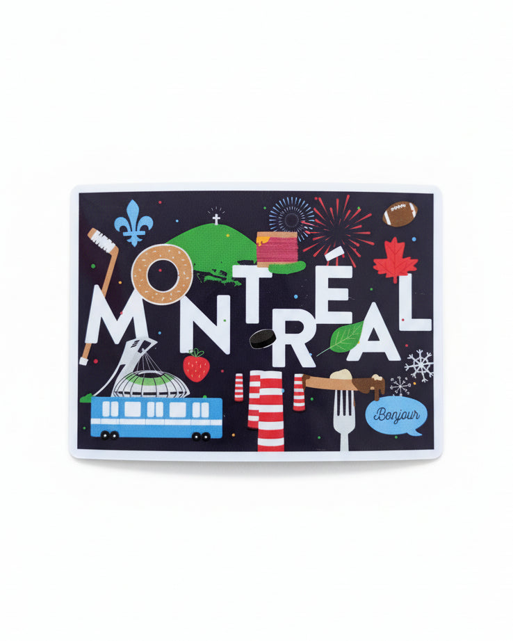 Hello Montreal emblem sticker (landscape) LB