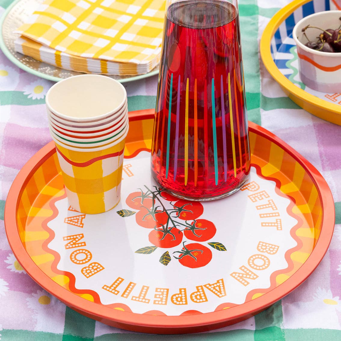Plateau en étain Tomate - 31 cm | Cadeaux d'été |