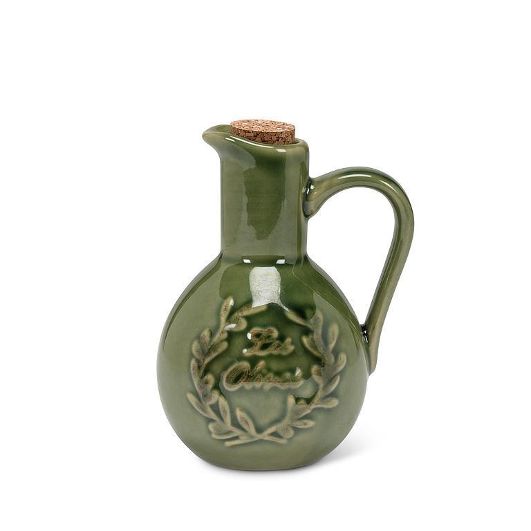 Petit huilier vert avec bouchon