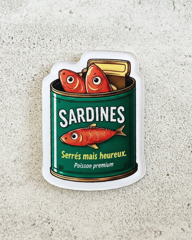 Aimant acrylique sardines  4 cm x 3 cm  - LG
