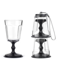 Ensemble de 2 verres à vin portables empilables avec sangle