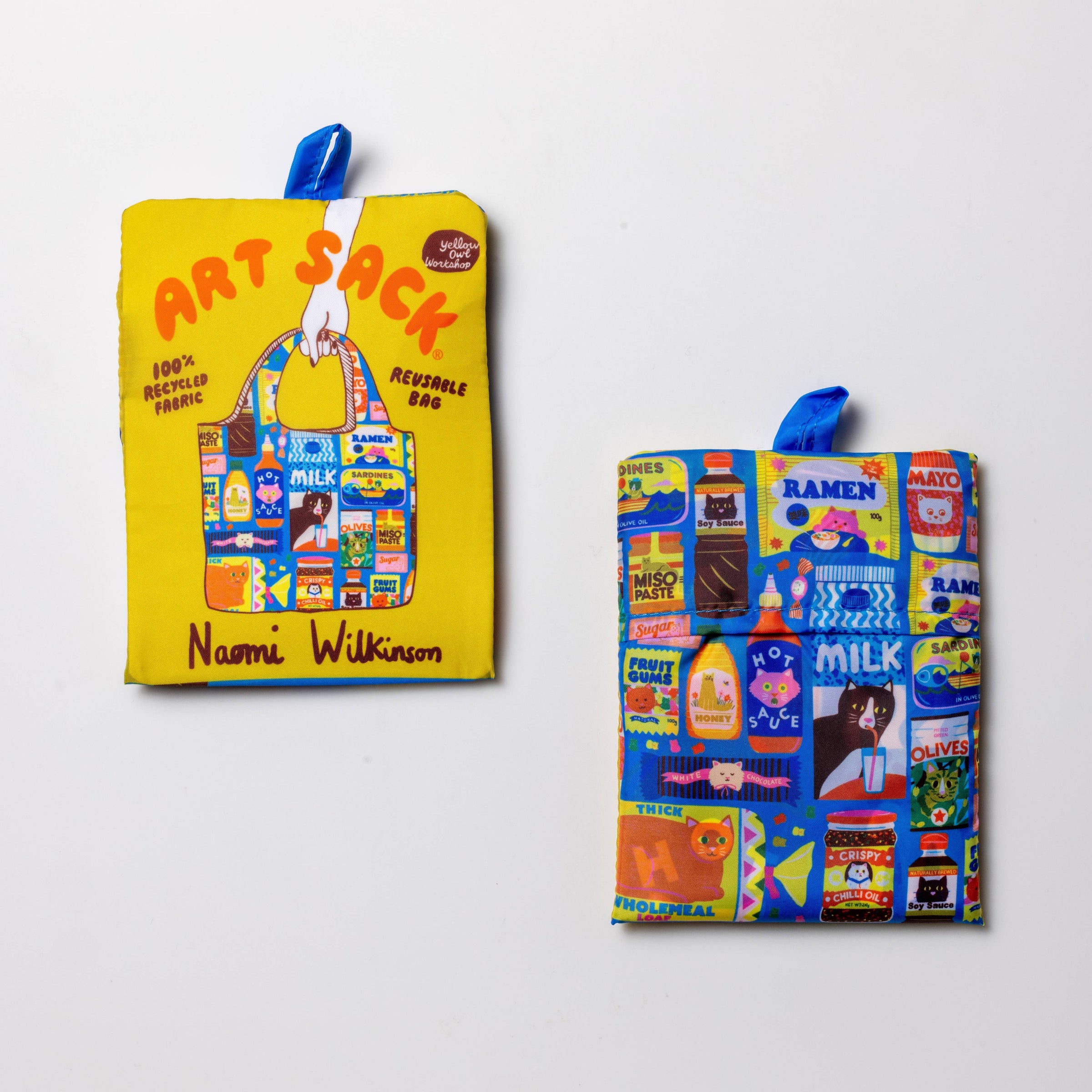 Kawaii Cat Foods Art Sack® | Tote bag d'artiste réutilisable