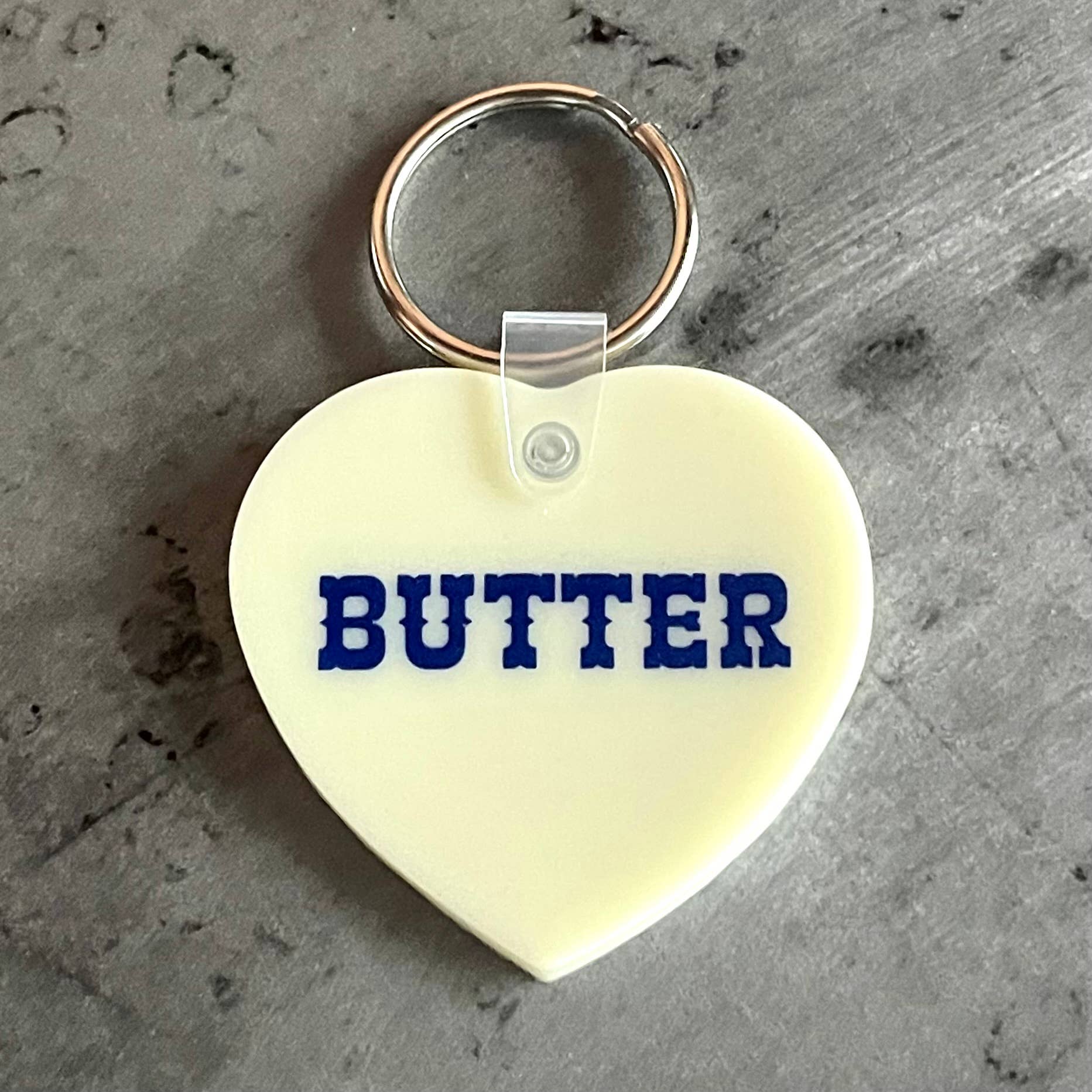 Porte-clés cœur « Butter » en vinyle doux - Cadeau boutique boulangerie et restaurant