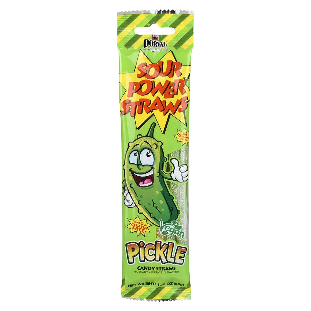 Sour Power Pickle Candy Straws - Bonbons LLB