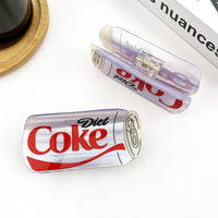 Pince à cheveux en forme de bouteille de Coca Light, accessoire amusant en acétate.: Coca