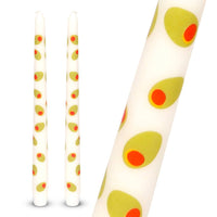 Bougies effilées olive pour dîner - lot de 2 | Cadeaux d'été |