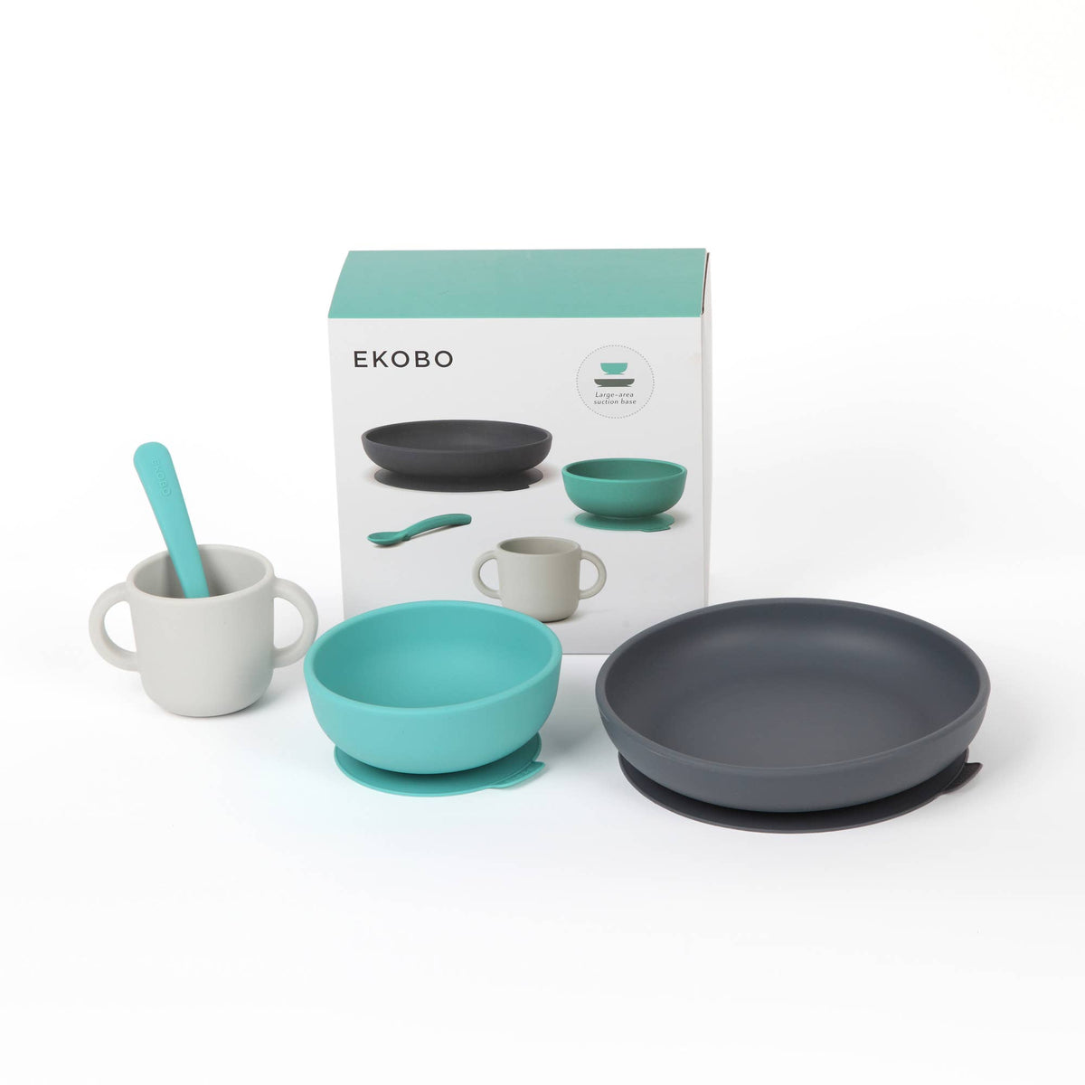 Ensemble de repas en silicone pour bébé - Lagune