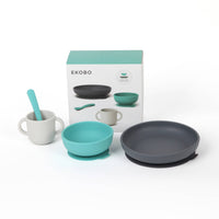 Ensemble de repas en silicone pour bébé - Lagune
