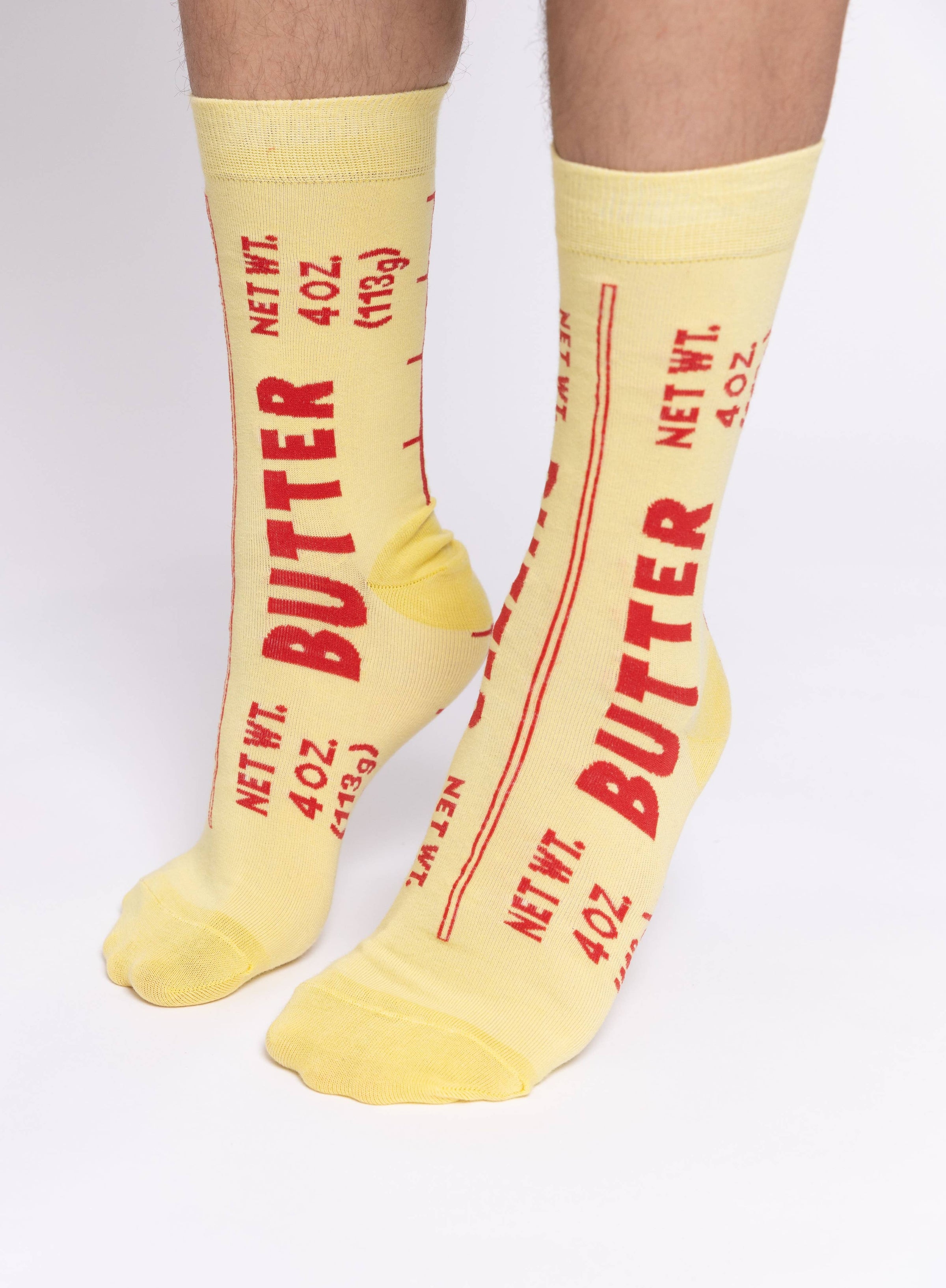Chaussettes montantes Beurre | Cadeau pour épicuriens et chefs | Taille L