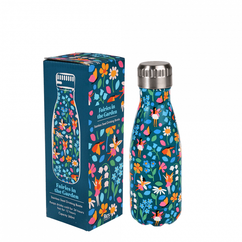 Bouteille en acier inoxydable - motif fées dans le jardin