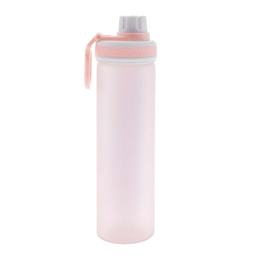 Bouteille d'eau - Vitre, recouverte silicone - Rose