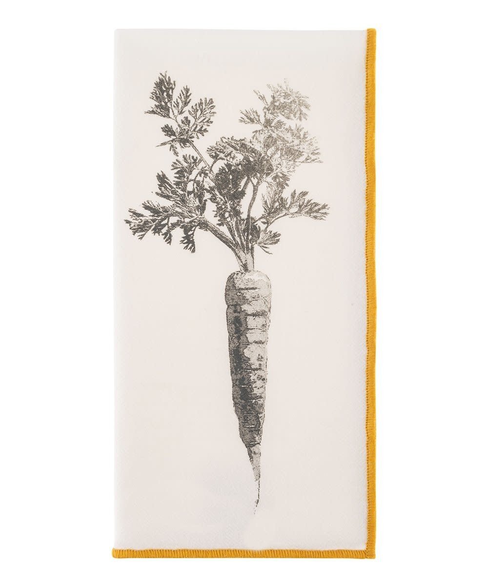 4 SERVIETTES Carotte  Bord  Brodée