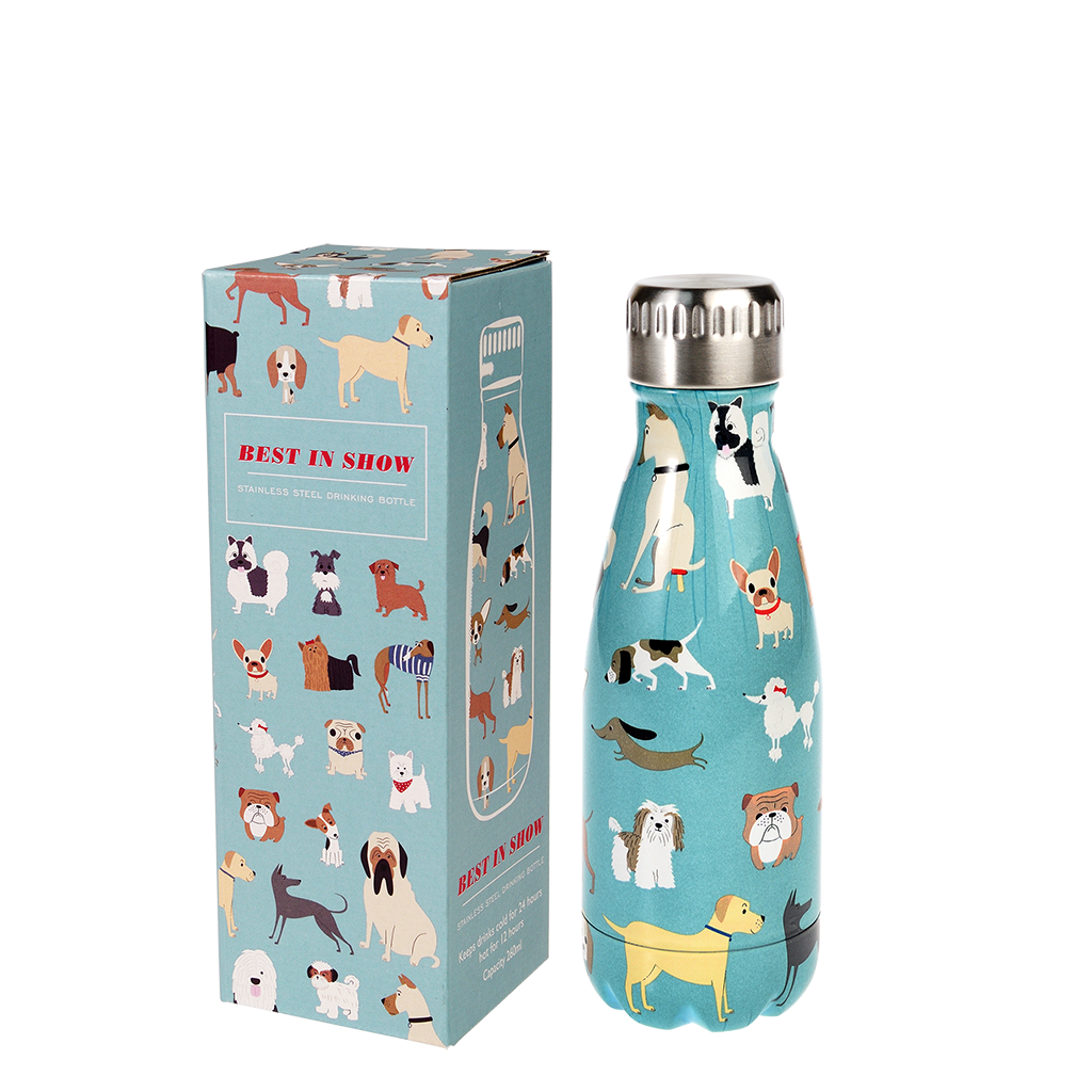 Stainless steel bottle - "Best in Show" dog design - 260 ml