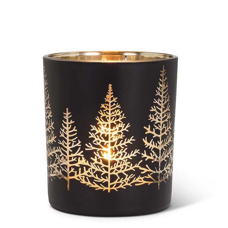 Porte chandelle noir  grand - motif sapins - Abbott