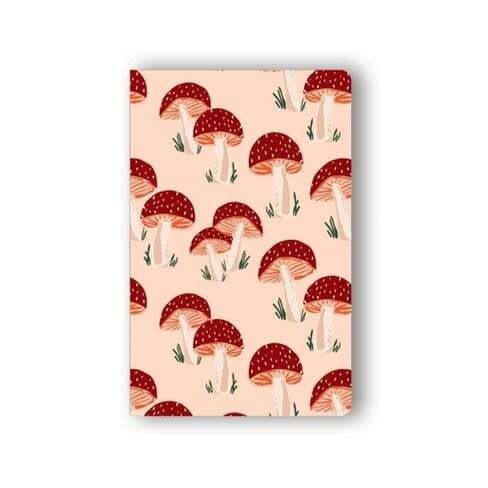 Cahier 5.25" x 8.25" - motif champignons roses - Denik