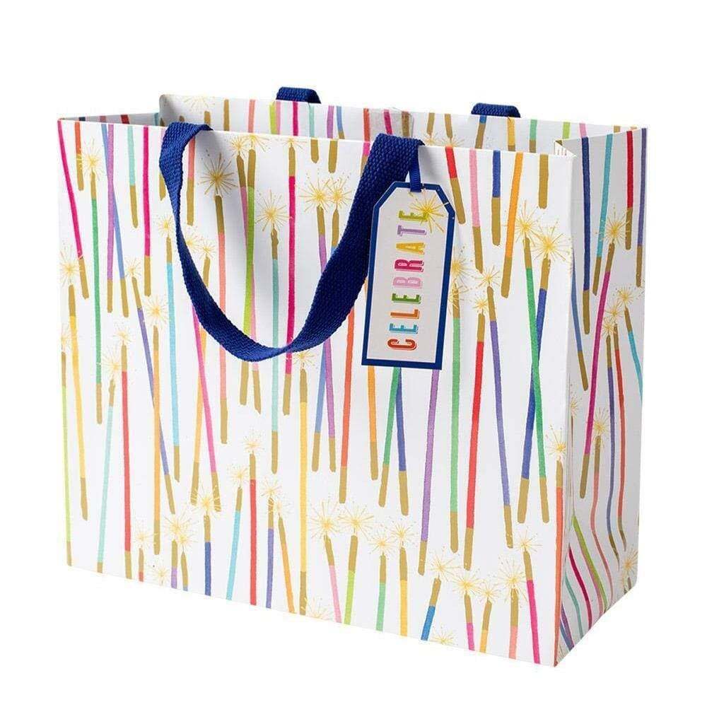 Sac cadeau large - motif bougies de fête - Caspari