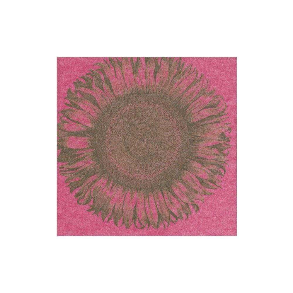 Serviettes de cocktail 3 plis - motif tournesol fuschia - Caspari