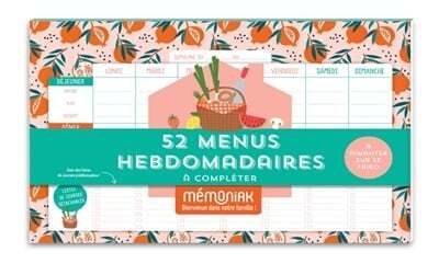 52 menus hebdomadaires à compléter et à aimanter sur le frigo