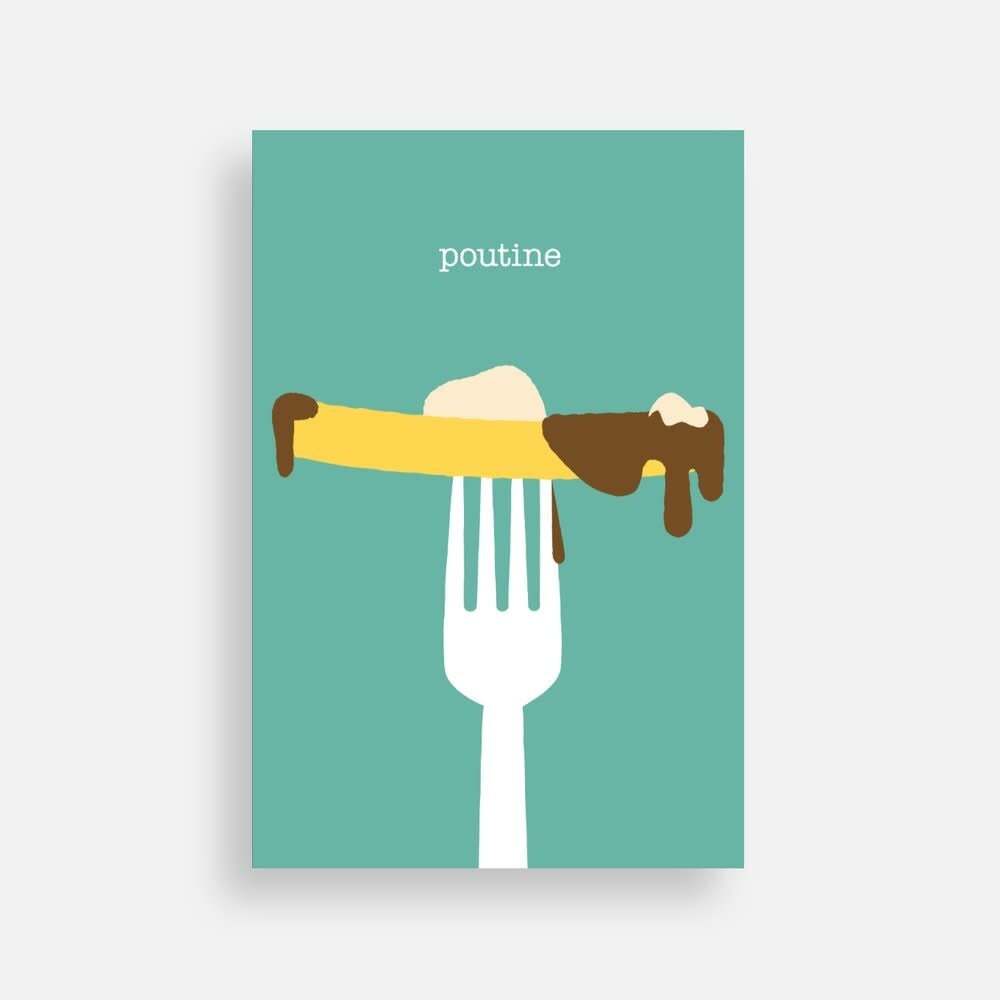Carte postale Poutine Fourchette 4 x 6 LB