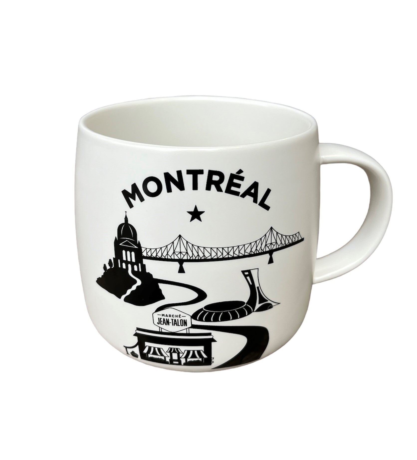 Black and white ceramic mug, Montreal LB