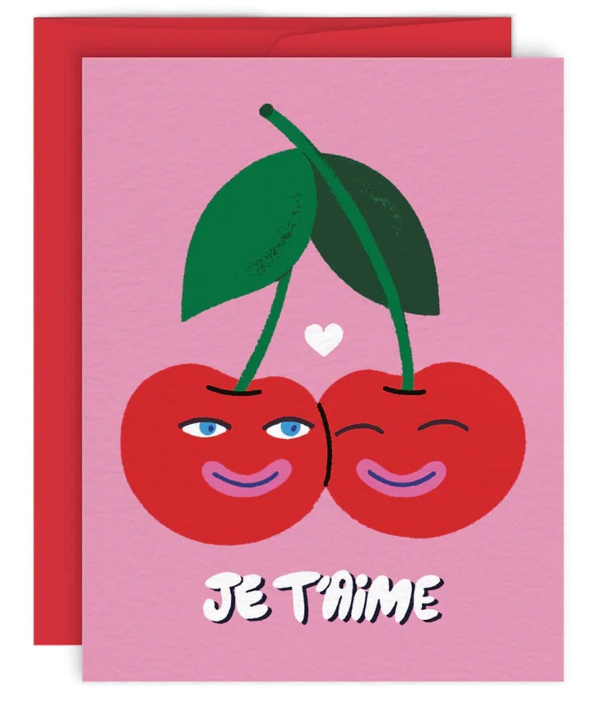 Carte de souhaits - Cerises, Je t'aime - Laurianne Poirier