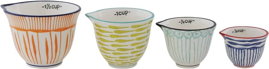 Ceramic measuring cups, handmade and hand-painted - 0.25 to 1.5 - Creative Co-op