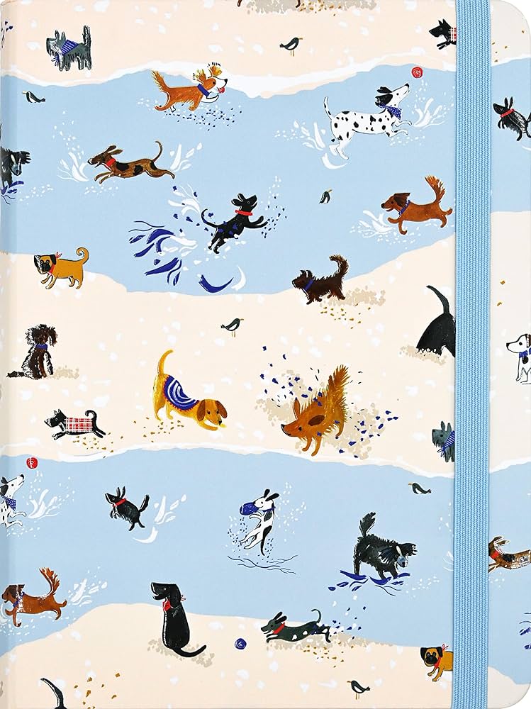 Cahier de notes (grand) 160 pages  "Playful pups" - Peter Pauper Press