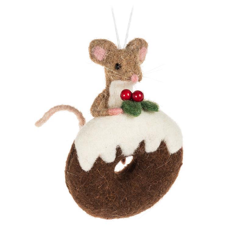 Ornament - Woolen Mouse and Donut - Abbott