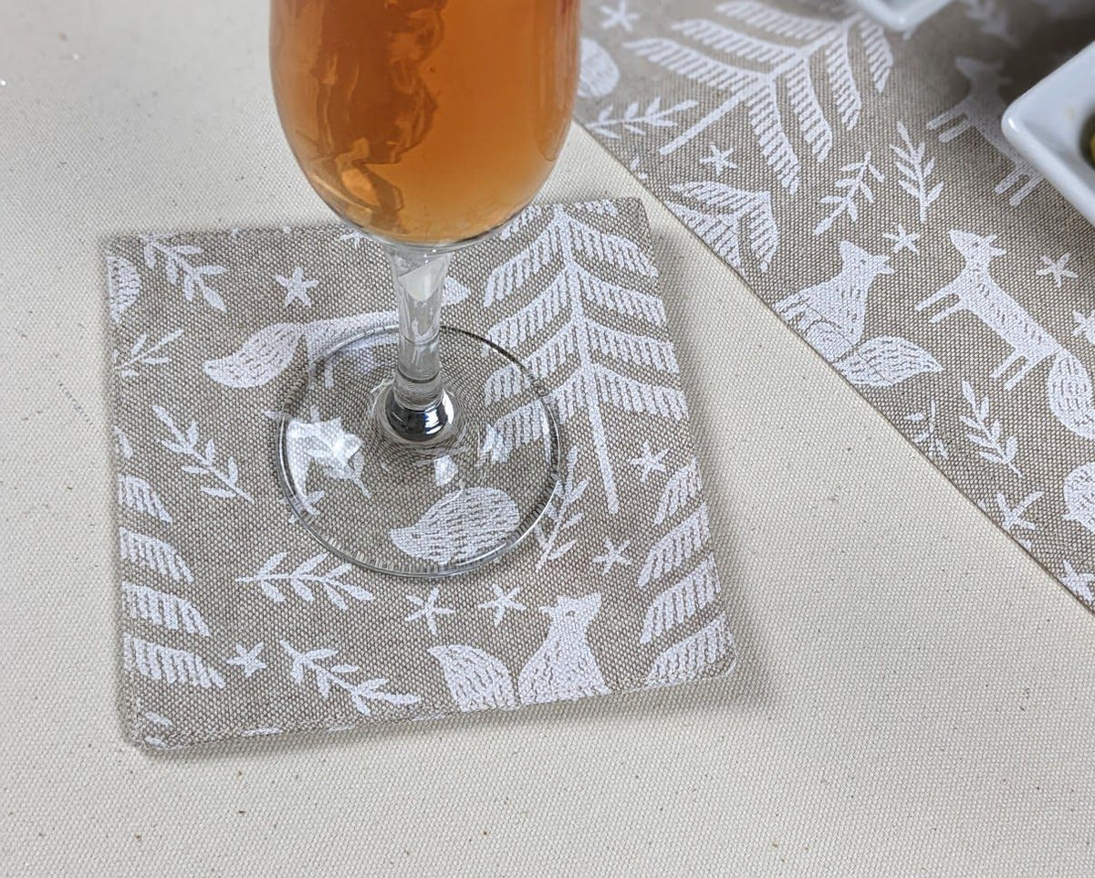 Sous-verres en tissu (4) - Nature de Noël - Sac en vrac