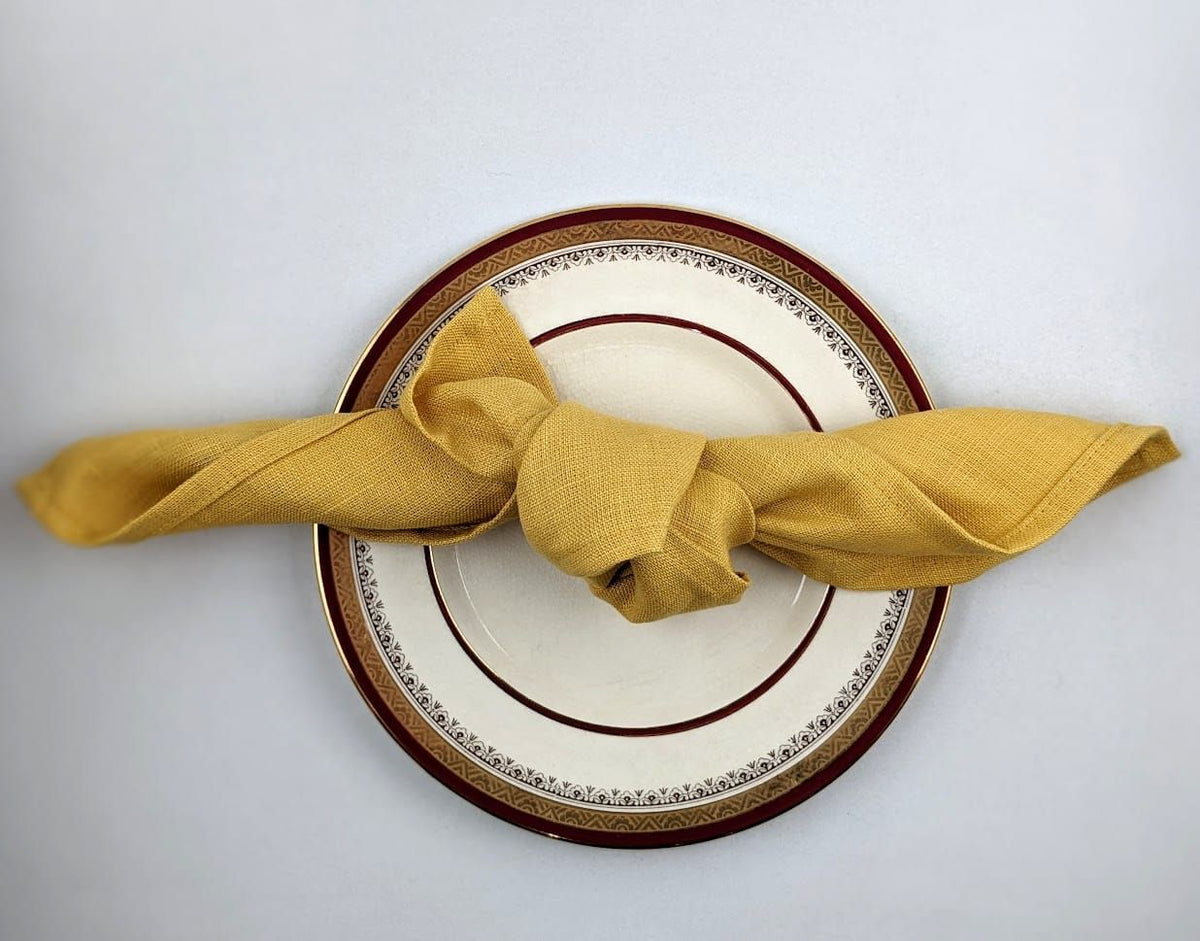 Serviette de table lin - Jaune - Sac en vrac (2)