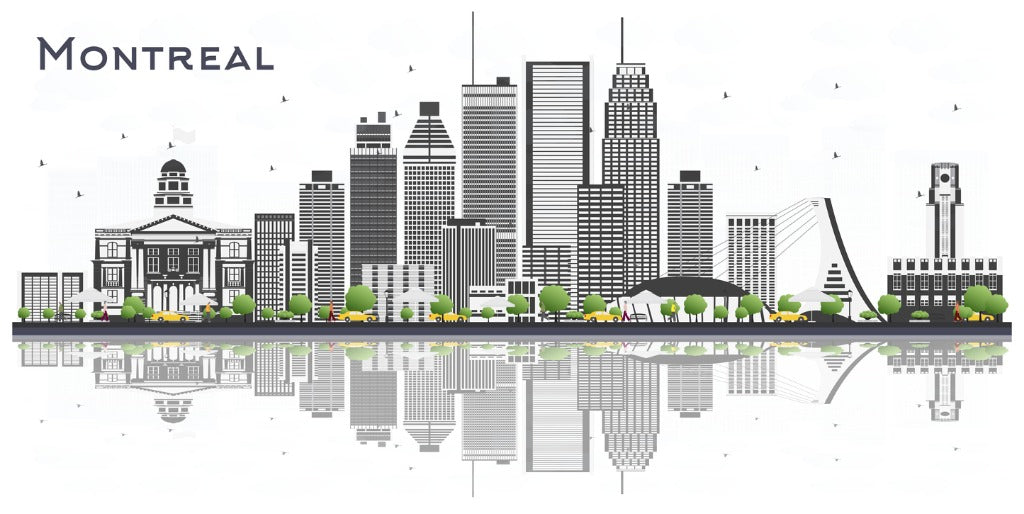 Grande carte postale Montreal centre-ville LB