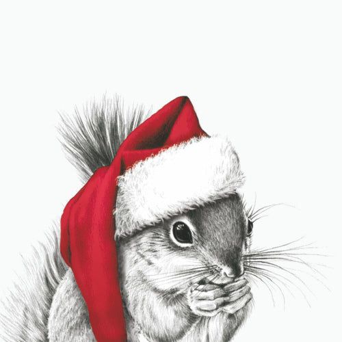 Napkins 25x25cm - Écureuil de Noël - PaperProducts Design
