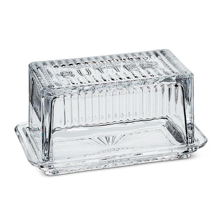 Rectangular glass butter dish - Abbott