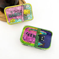 Pince à cheveux en forme de boîte de sardines avec motif de chat: B