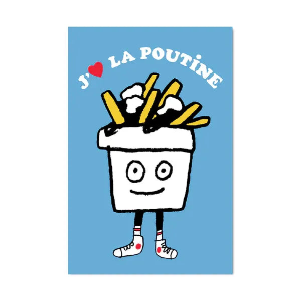 Carte postale - J'aime la Poutine - Francis Léveillée - Paperole